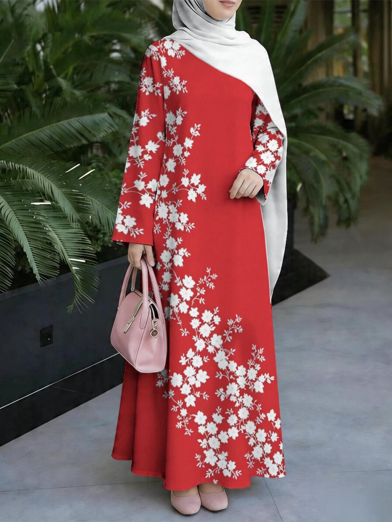 red dress hijab fashion Red Glitter Modest Prom Dress Muslim Formal Evening Dress Fashion Dres –  Simplepromdress main image 0