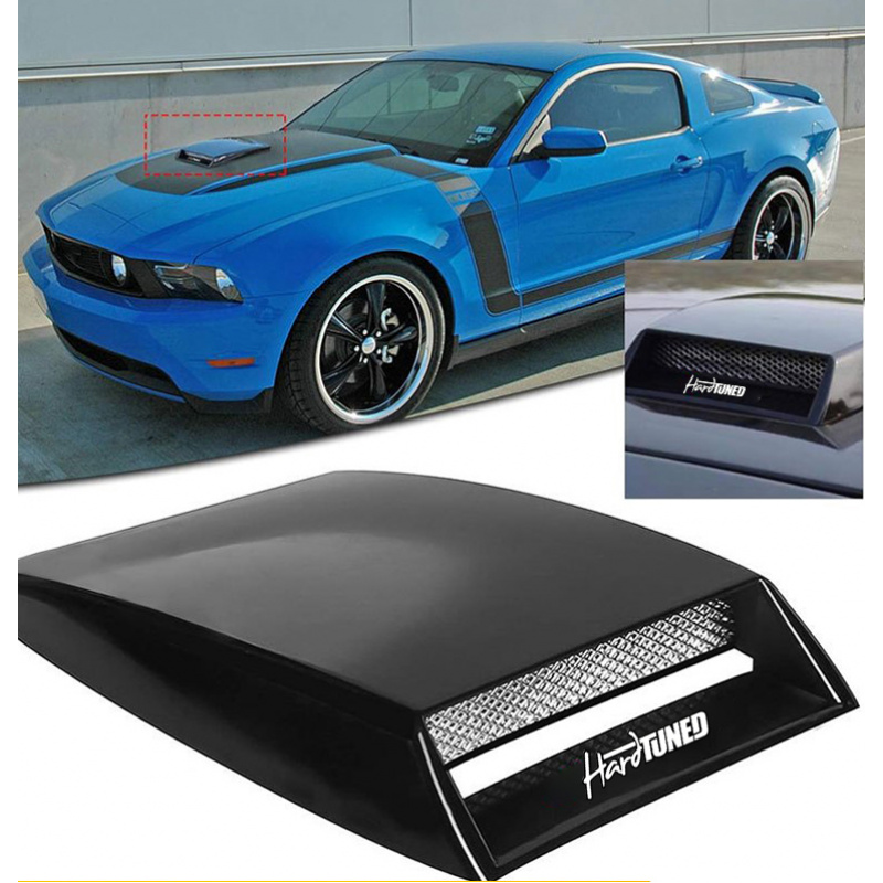 TEMU 1pc Car Hood Vent Cover - Polished Plastic Front Air Intake Grille With Technological Line, Suitable For Most Vehicles, Aerodynamic Hood