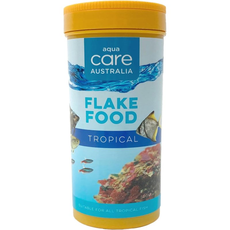 500ml Aqua Care Aquarium Flake Food Tropical Fish | Enhances Color, Promotes Growth, Easy to Digest, Balanced Daily Diet, Suitable for All Tropical Fish