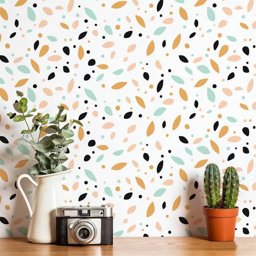 1 rolle 45x100cm (17.7x39.4in) multicolor tapete selbstklebend blumen wandtapete abnehmbar leicht zu blattmuster kontaktpapier selbstklebend für wohnzimmer schlafzimmer küche, saisonale ornament, abwischbare oberfläche (wand nicht enthalten)