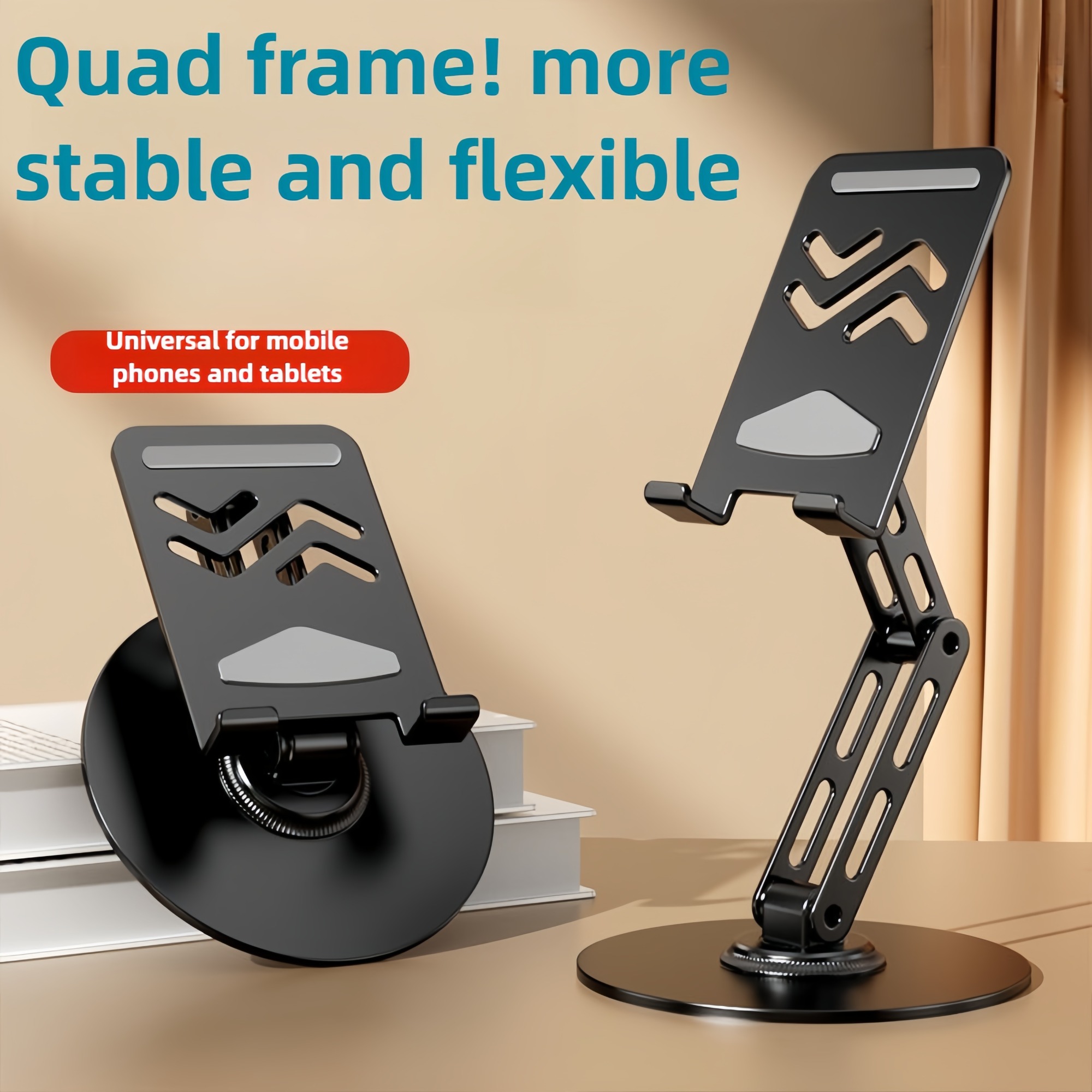 Support De Téléphone Portable Et Tablette Rotatif à 360 Degrés En Métal, Support Portable Pliable, Support De Téléphone Portable K61, Support D'extension Pour Diffusion En Direct