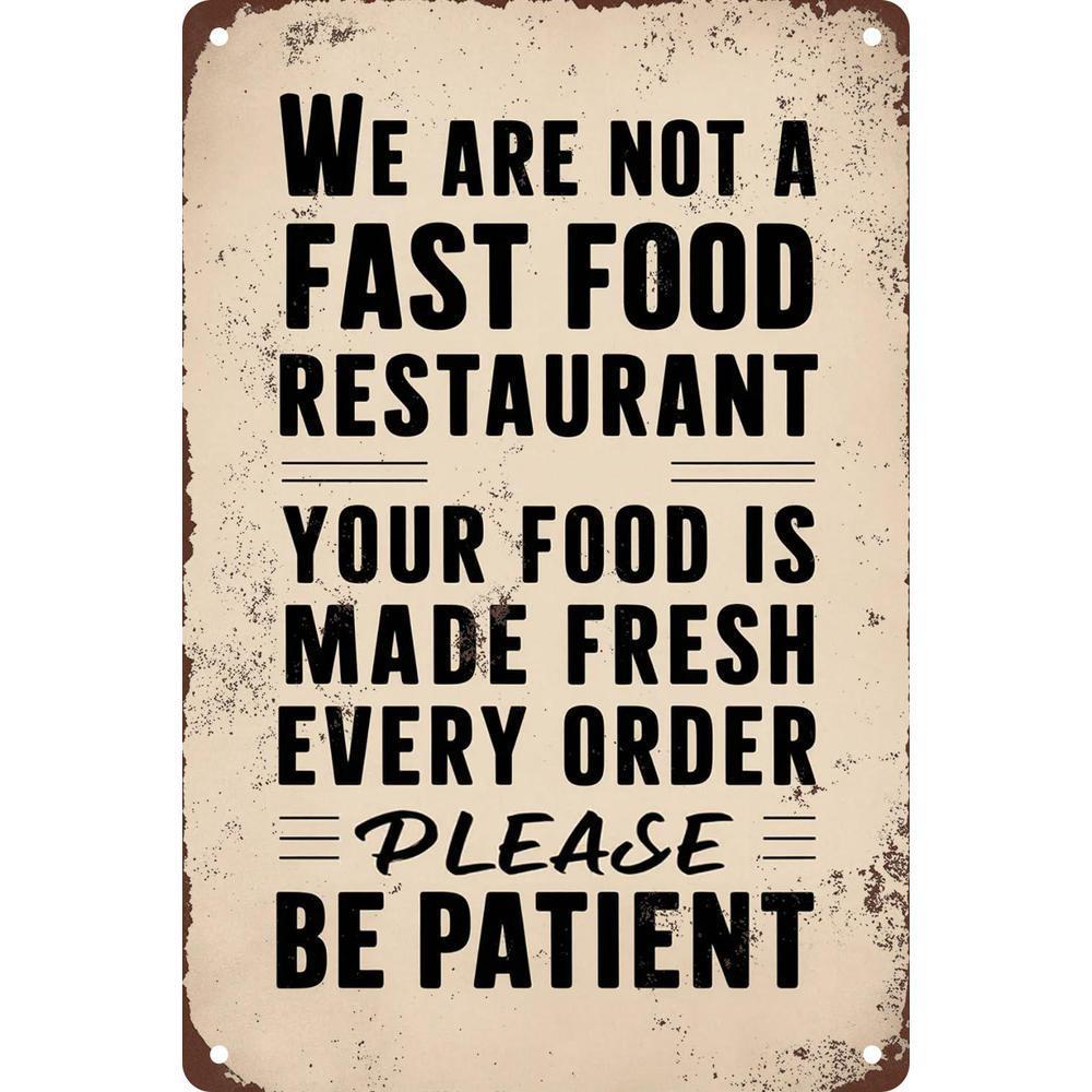 TEMU Vintage Metal Sign Not A Restaurant Your Food Fresh Order Poster Wall Decor For Club Decor Gift 8x12 Inches