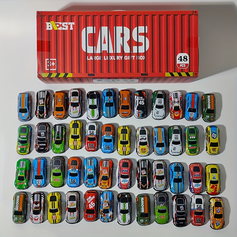 TEMU 48 Simulated Racing Cars, A Gift Box Edition. Equipped With A Map, , And Track, As Well As A Four-story . Interactive Toy. Suitable For Holiday
