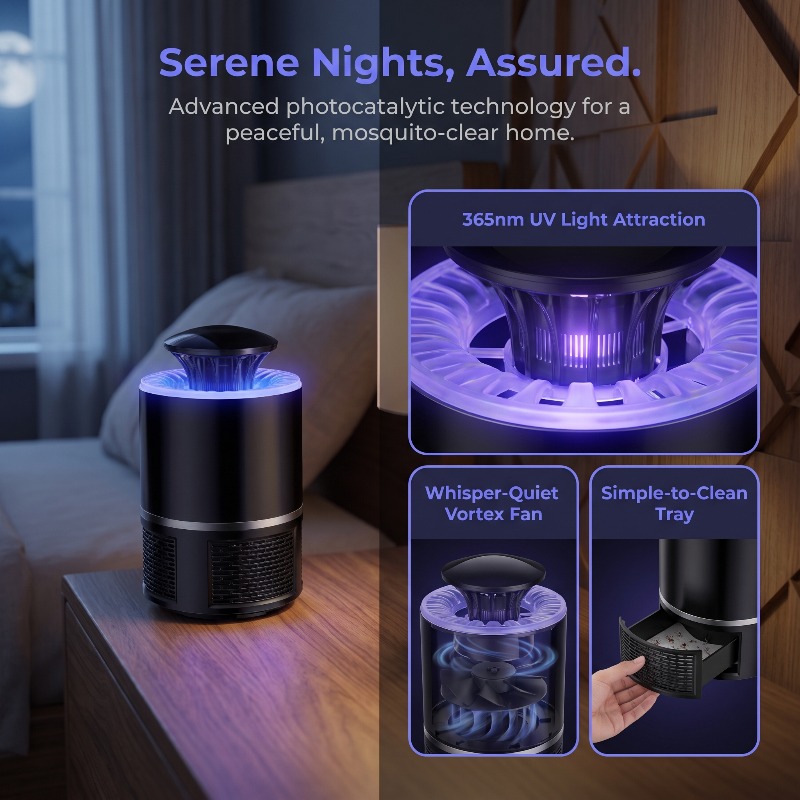 Image of Plug In Photocatalyst Physical Trap Lamp Silent No Radiation Safe For Mom And Baby High Efficient Killer For Living Room Bedroom Home Use