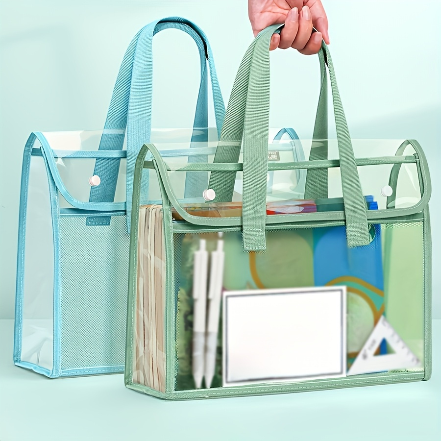 large capacity transparent   file   multi compartment design suitable for tablets a4 paper and stationery durable portable file case with   contents design