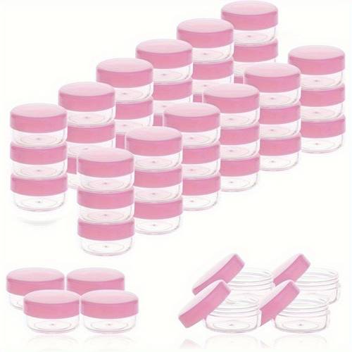 10/20/50pièces rose 0.18oz conteneurs déchantillons avec bouchons et étiquettes mini bouteilles de voyage en plastique vide pour cosmétiques