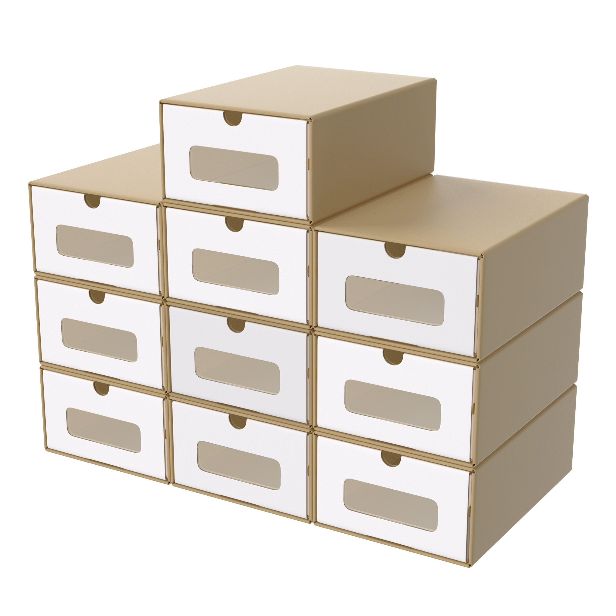 TEMU 10/20pcs Drawer Storage Boxes With Viewing Window - Shoe Box Made Of Paper, Ideal For Shoes
