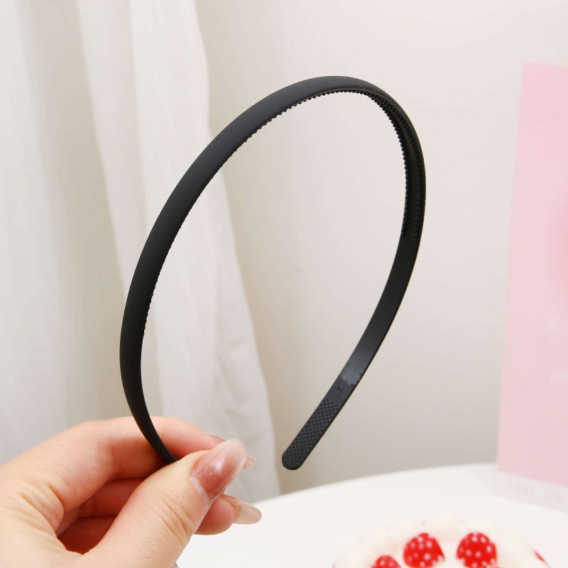 TEMU Bandeau large noir minimaliste pour se laver , frais avec dents, antidérapant, difficile à perdre, serre-tête en plastique, pince à cheveux de