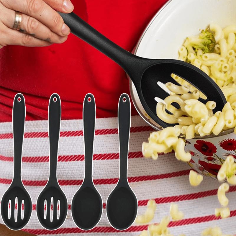 

Silicone Cooking Spoons Set Silicone Serving Spoon Silicone Nonstick Mixing Spoons Slotted Spoons Large Nonstick Heat Resistant Spoons For Kitchen Cooking Bake Stir High- Utensils