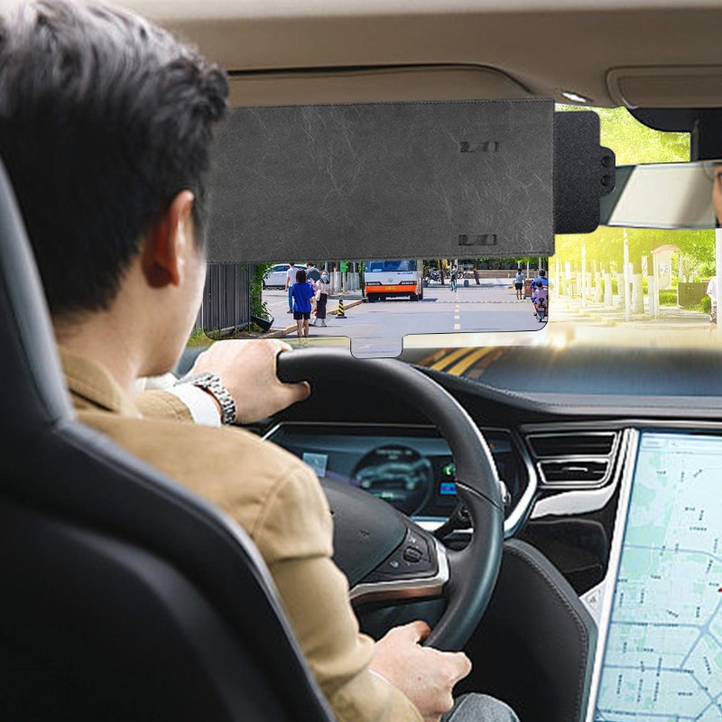 TEMU Upgraded Car Sunshade, Sunshade, Zipper Design, With Pc Lens, Comes With Upgraded Dual Sunshade Extension For More Coverage, Anti Glare, Suitable For And Vehicle Models