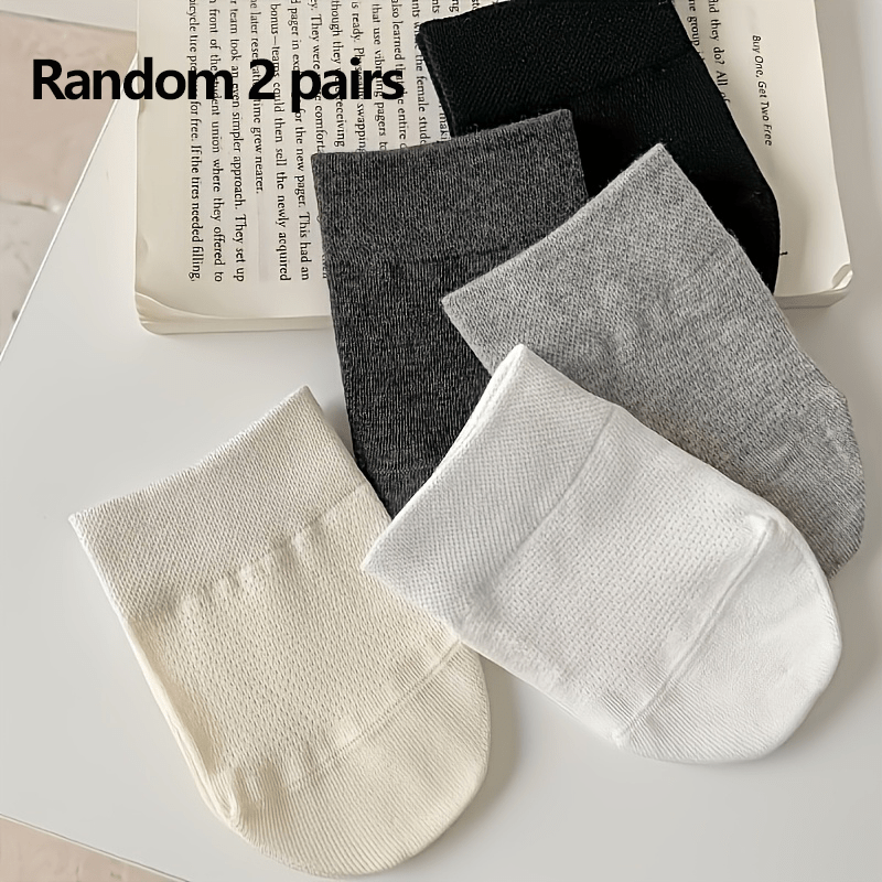 TEMU Calzini da barca da donna 2 casual a suola, calzini slip-on, colori casual per ed estate, calzini corti da donna, a taglio invisibili
