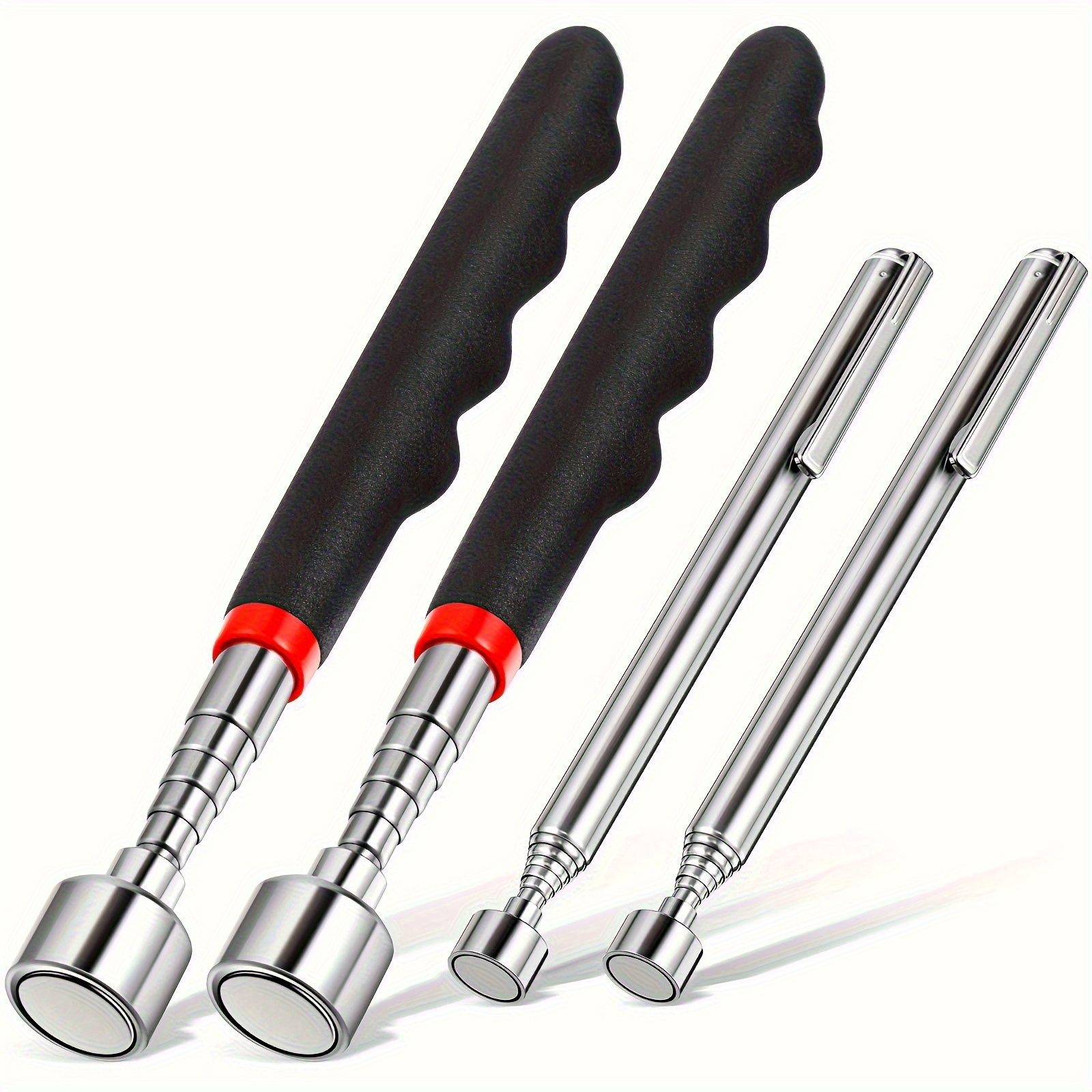 3-in-1 Stainless Steel Telescopic Magnetic Grabber Tool - Non-Electric, Iron Material, Ideal for Automotive & Construction, Hard-to-Reach Areas, No Battery Required, Construction Tool | Telescopic Design | Durable Construction, Magnetic Tool