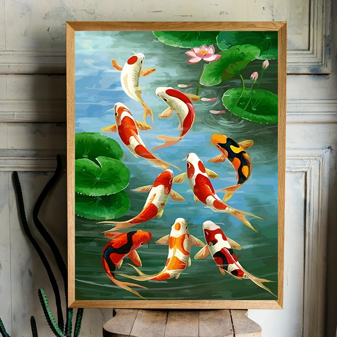 

Koi & For Lotus Canvas Art Print, 12x16" - Decor For , , | New & Christmas