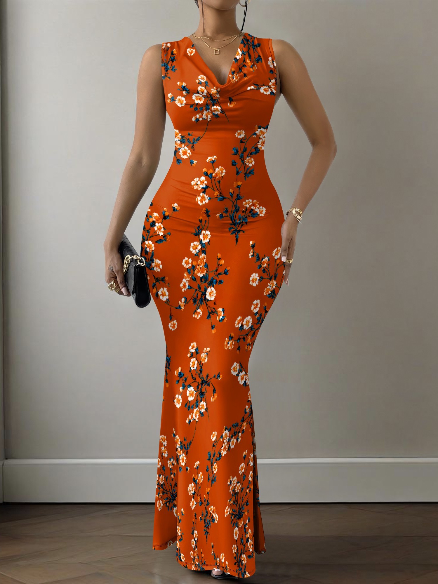 temu orange dress orange dresses for women