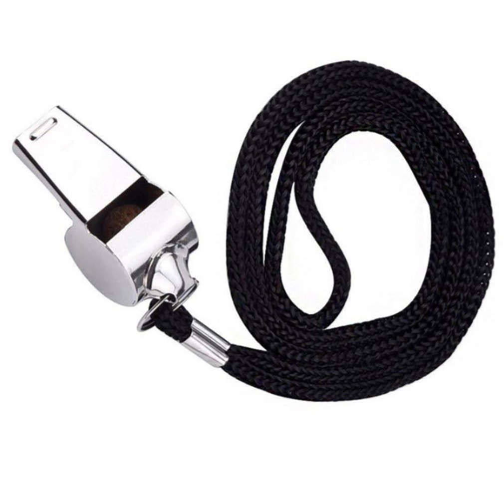 Image of Stainless Steel Whistles Metal Rope Party Training Soccer Football Basketball Cheerleading Tool