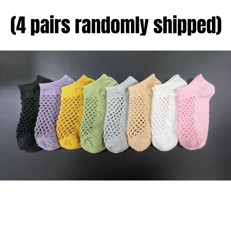 TEMU Calcetines con agujeros para mujer de 8 colores, calcetines tipo barco, calcetines cortos, calcetines de color sólido coloridos, calcetines