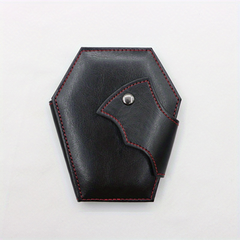 

Vintage Leather Coffin Card Wallet With Closure, Bat Wing Folded Pocket Wallet, Hand-, Dry , No Accessory – Halloween Style