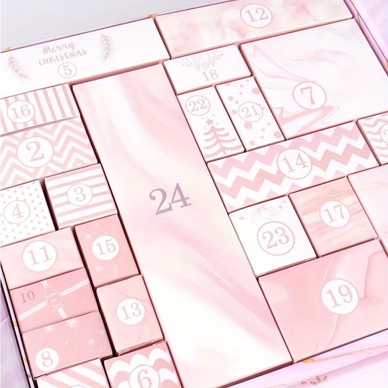 24 day foldable magnetic christmas day countdown calendar mystery box pink countdown christmas calendar box