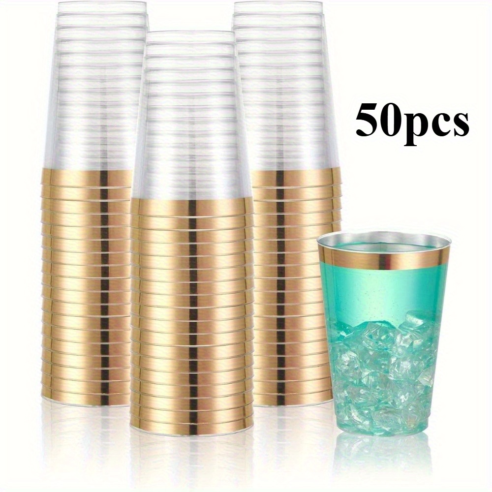 Image of 50pcs 12oz Wine Glasses, Party Cups, Suitable For Parties, Gatherings, Weddings, Birthdays, Halloween, Christmas