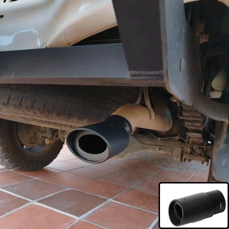 エキゾースト マフラー チップ テールパイプ ユニバーサル ストレートステンレス スチール マットブラック 2.0 × 3.5IN 自動車 アクセサリー AL-DD-1854 AL