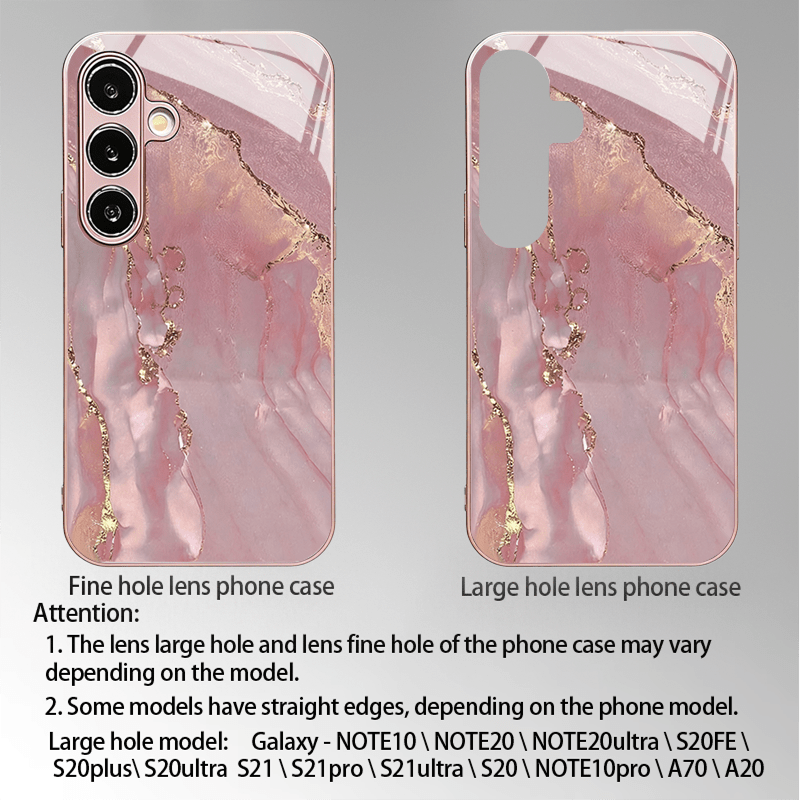 TEMU Phone Case - A Pink Marble Texture Phone Case Designed For Women, Featuring A Sparkling Glass , Compatible With Galaxy S26, S26 Ultra, S25 Plus,