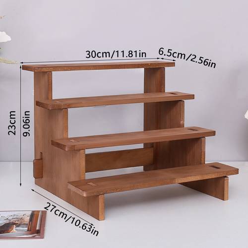 1 3 4 5 multi specification wooden display shelf desktop storage shelf multi layer storage shelf suitable for display of collectibles jewelry perfume very suitable for home decoration shelf decoration items without power