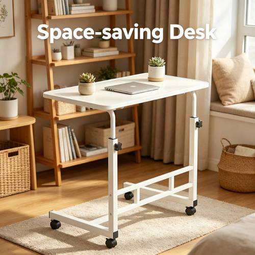 Height-adjustable Desk with Universal Casters, Designed to Solve the Problem of Large Desks Taking Much . Fits into Small Apartments and Dorm . Features Smooth, Effortless Height Adjustment, Eliminating the Need