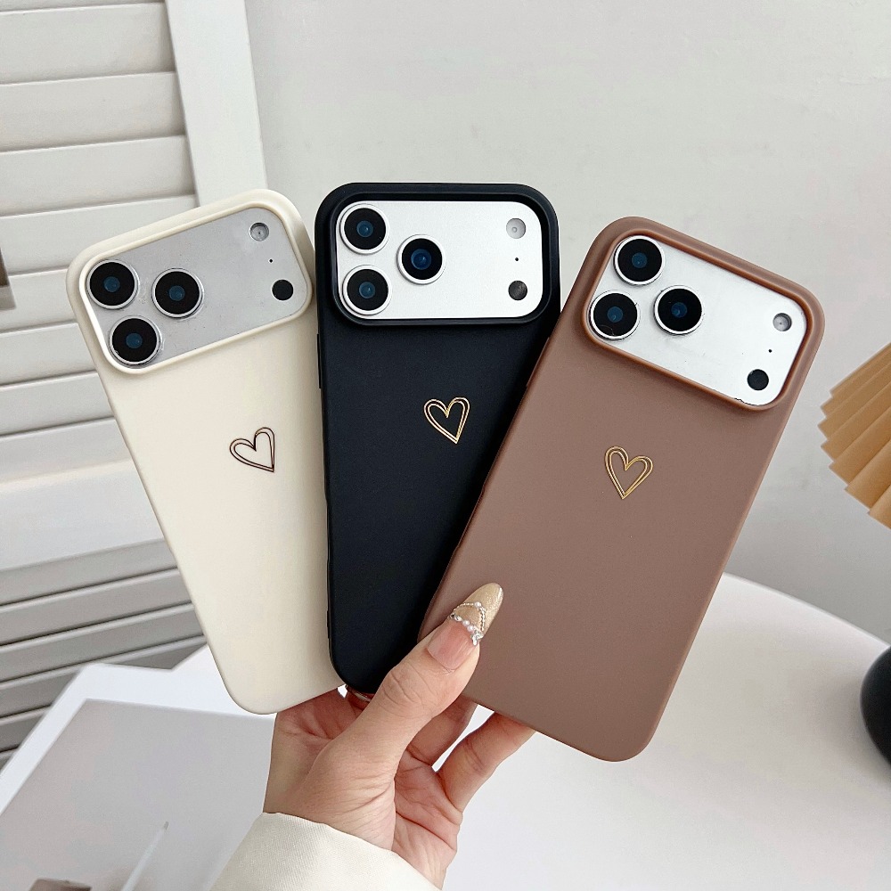 TEMU Phone Case - A Set Of 3 Large-hole Matte Textured Phone Cases With A Easy Hot- Heart Pattern, Suitable For Iphone Xr/11/11 Pm/12//13/13 Pm/14/14