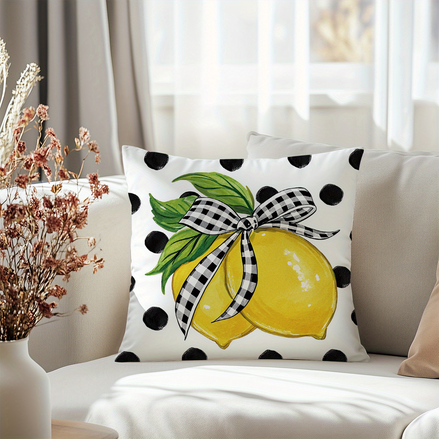 country polka dot pizza pillow covers 18x18 Temu United Kingdom