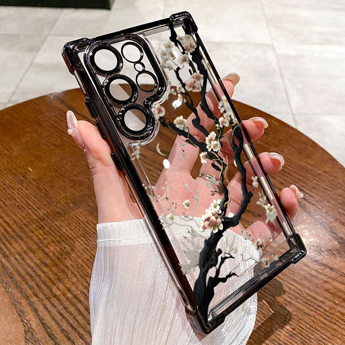 TEMU Phone Case - Phone Case For For Galaxy S26 Ultra S26 Plus S25 Fe S25 Ultra Cases S24 Fe S23 Plus 5g S22 Ultra S21 S20 Fe, White Cherry Tree