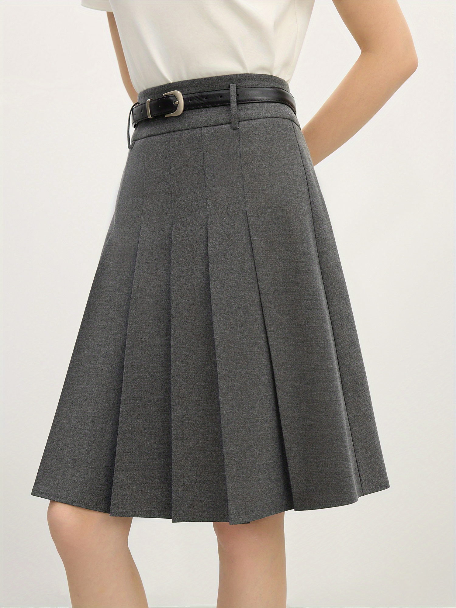 grey pleated skirt sold on Temu United States