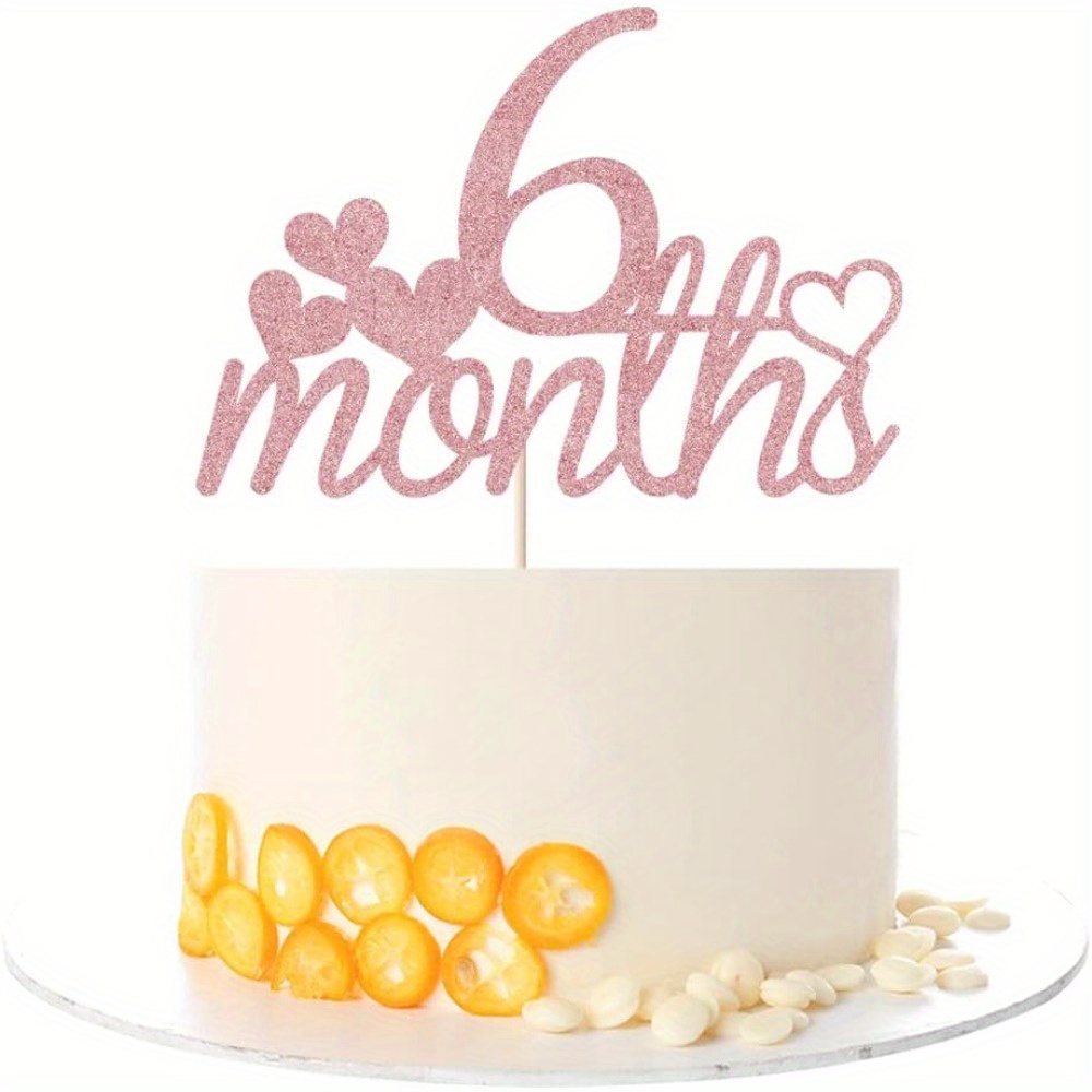 6 Months Shower Cake Topper- To /2 Birthday Cake Topper 6 Months Birthday Party Decorative