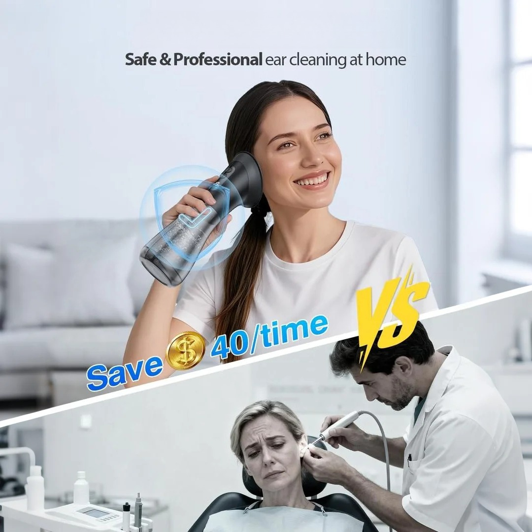 earwax removal tool with temperature sensor electric ear wax removal system pro hydraulic ear cleaner kit   usb rechargeable visual waste tank for home ear care dry dirty storage system Product details 7