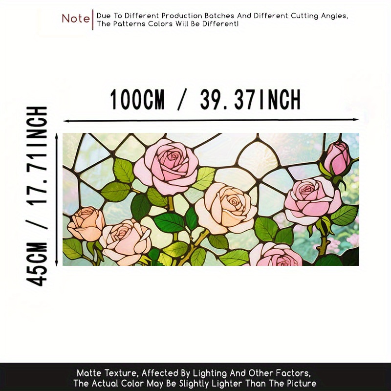 TEMU 1pièce Film de fenêtre à motif de , autocollant décoratif en PVC privée, amovible et réutilisable, 39,37 x 17,71 pouces, pour la décoration