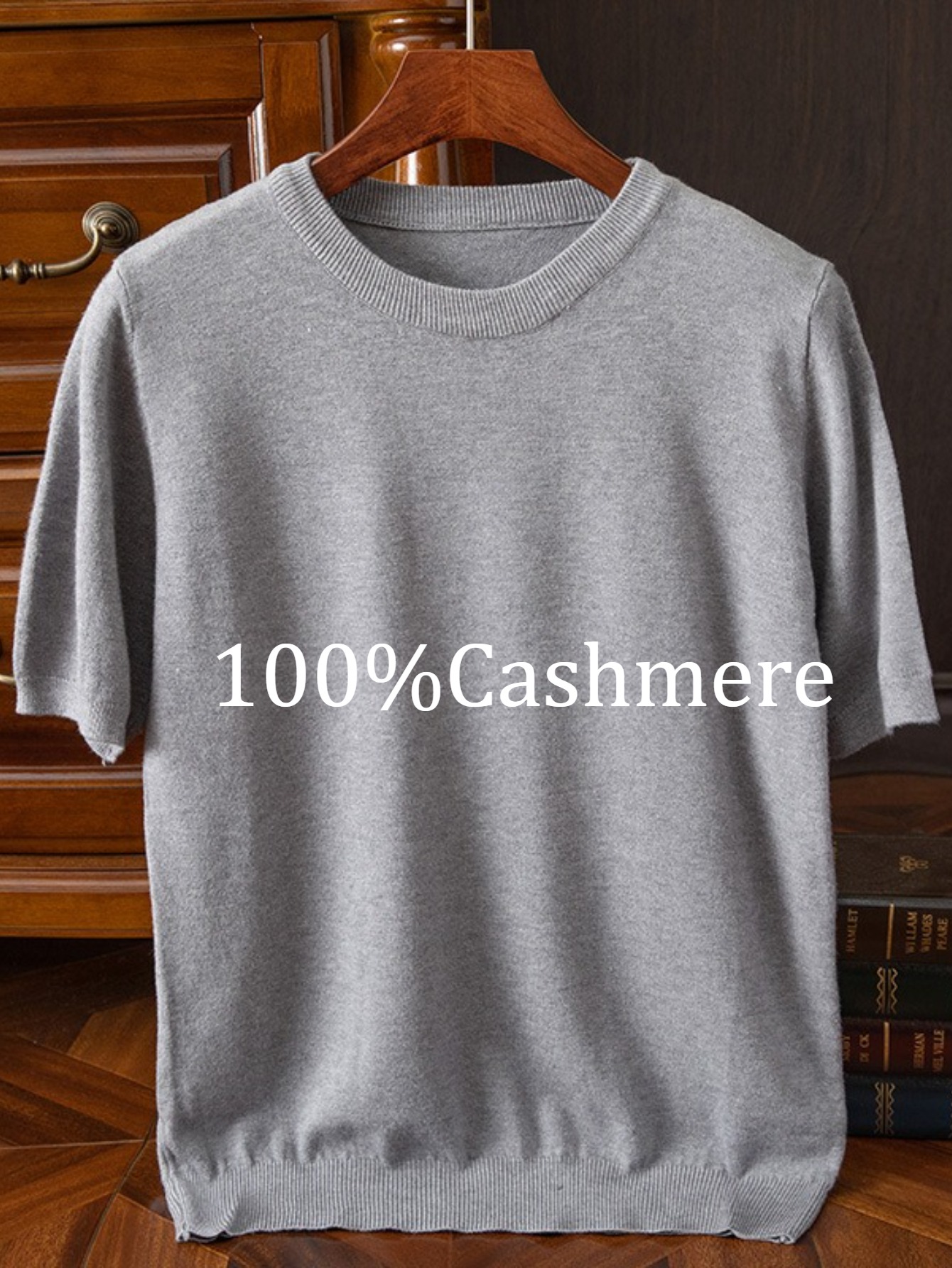 1pc mens 100 wool sweater soft short sleeved pullover with a round neck and ribbed neckline loose fit suitable for business casual and casual attire solid   winter layering sweater hand washable office shirt