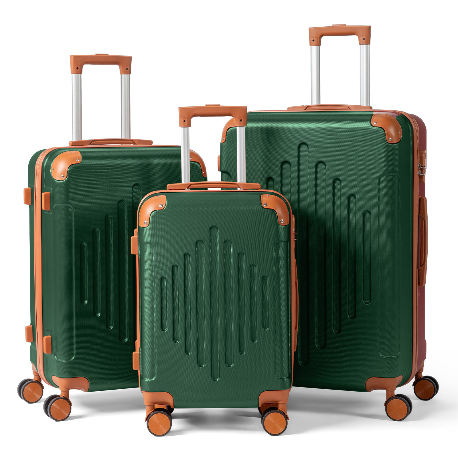 3pcs Hard Shell ABS Suitcase Set with Spinner Wheels