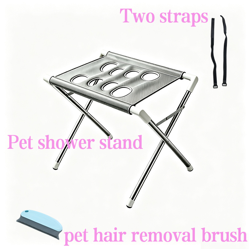 TEMU Nuovo kit portatile per toelettatura animali domestici a 8 (supporto per lavaggio e spazzola per toelettatura) Set pezzi, 2 pezzi di cinghie