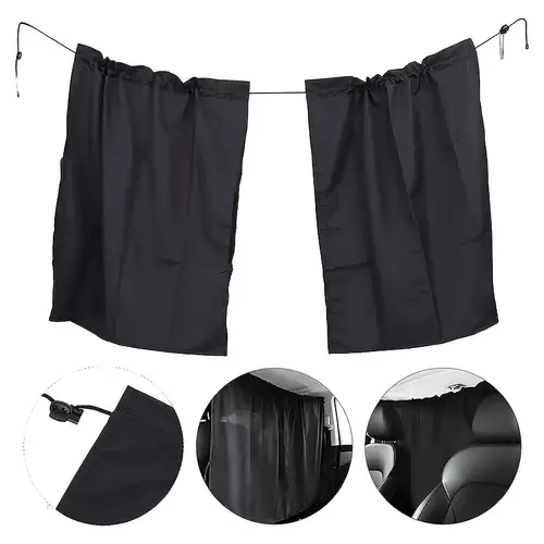 2-Pack Car Divider Privacy Blackout Curtains – Great For Sleeping & Camping (Rear)
