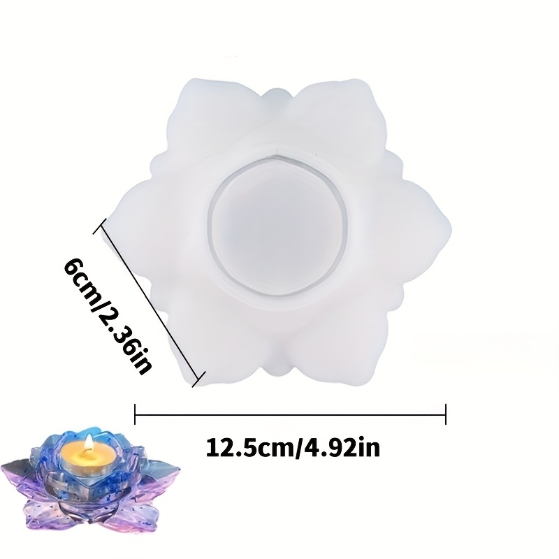 E-shop Epoxidharz Gießform Set, geeignet für Silikon Kerzenformen - Blumen- und Lotus Designs, geeignet für Schmuckkästen, Teelichter und