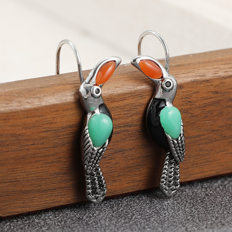 Bohemian Ethnic Style Big Beak Bird Earrings — Versatile