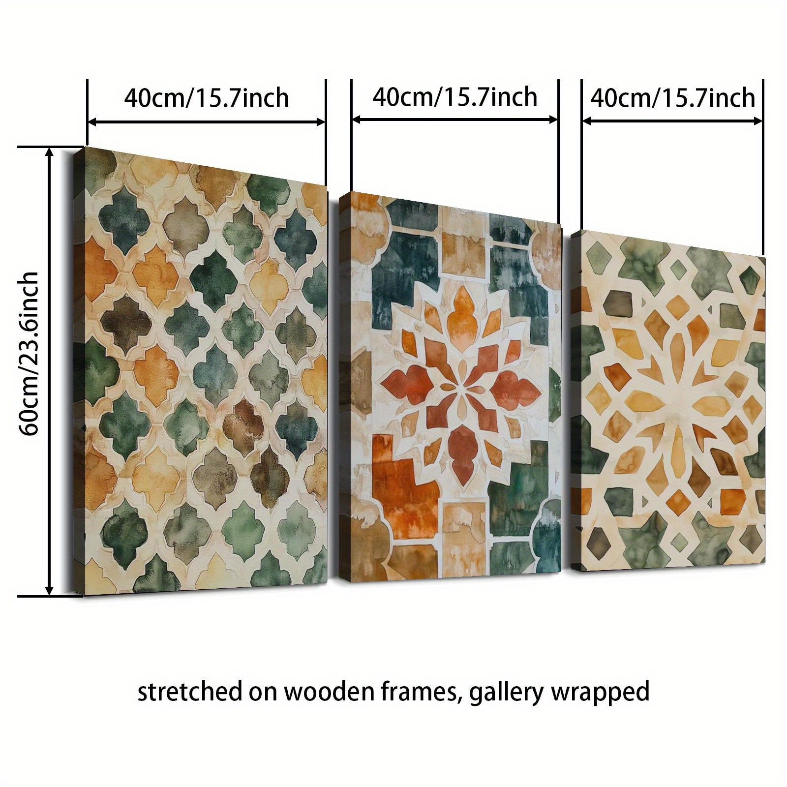 TEMU 2D , 3 Piezas de Ladrillo Alhambra en Impresión de - Mural Islámico, Gran Póster para Decoración del Hogar y , de Madera Duradero, Regalo para