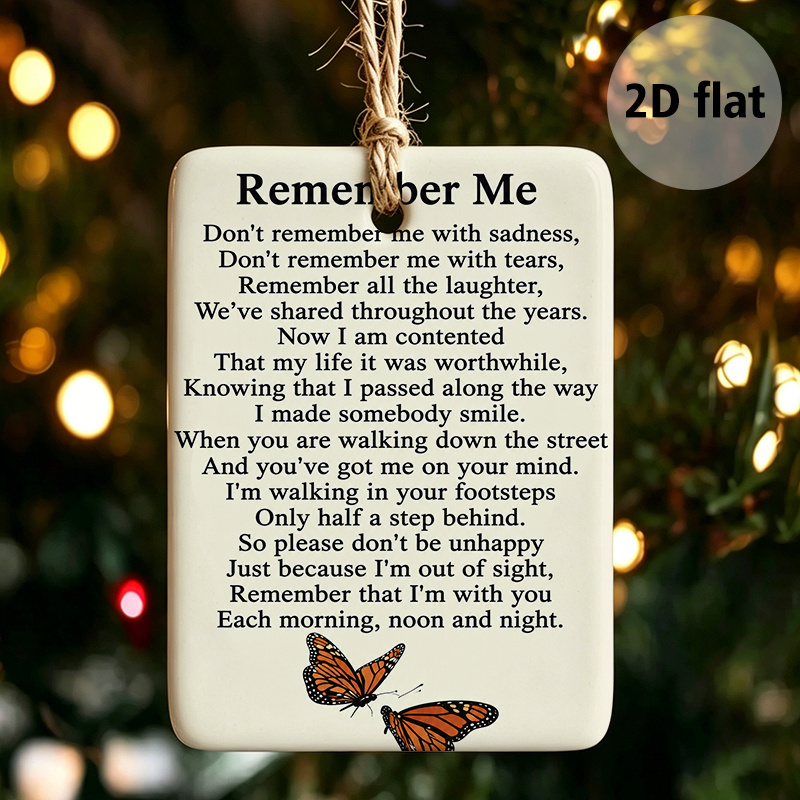 TEMU 1pc Memorial Pendant Engraved With Poem, Sympathy Gift For Loss Of One, Bereavement Keepsake To Honor Memory, Comforting For