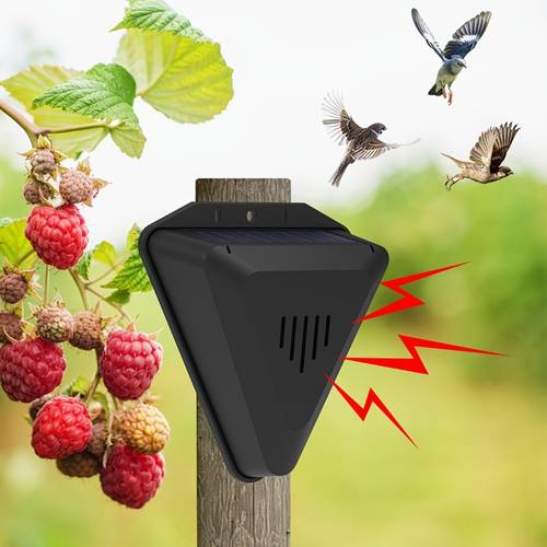 item picture 1pc solar powered bird repeller this compact device features 13 built in animal scare sounds making it outdoor gardens and patios solar cells its an