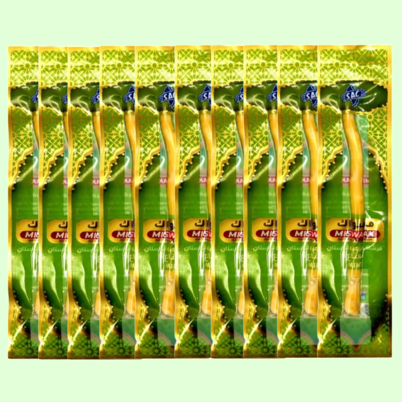 Image of 10pcs Siwaak Teeth Sticks, Siwaak Toothbrushes - Vacuum-sealed Chewing, Mint-flavored Siwaak Toothbrushes, Siwaak Teeth Sticks