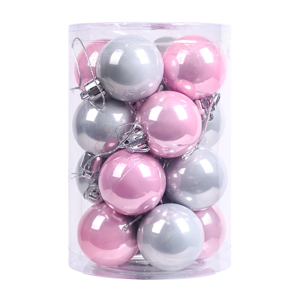 TEMU Lot de 16 pièces (corrigé de 16 pièces à Image) d'ornements sphériques en plastique brillant de 4 cm - Boules suspendues minimalistes coréennes
