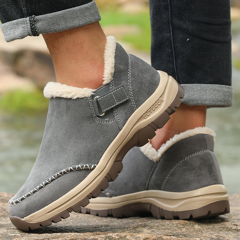 Men's Thermal Winter Hiking Boots, Plush Lined Short Boots