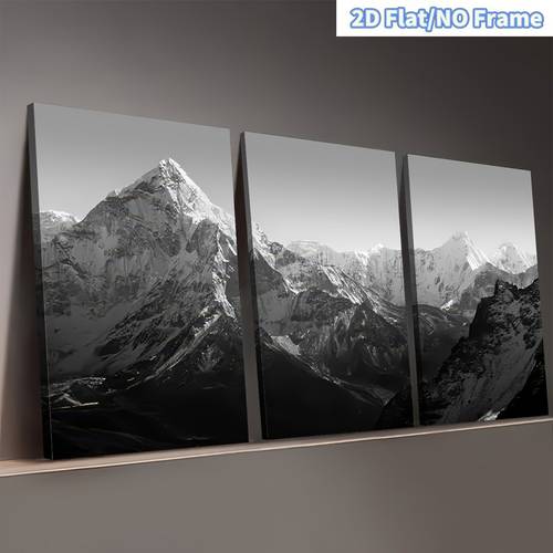 juego de 3 láminas artísticas 2d s sin de paisajes y con montañas nevadas naturales, para decoración , de pared, habitación, , dormitorio, comedor, decoración de , regalo festivo, decoración 2d para halloween y navidad