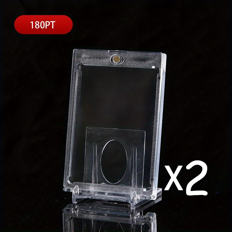 TEMU 2pcs 180pt Magnetic Card Holder Set, Uv-protected Clear Display Case, Suitable For Universal Sizes Of Trading And Sports Cards, Thanksgiving,