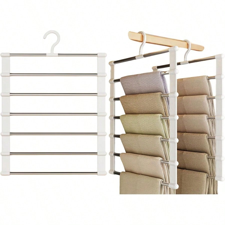 TEMU Set Of -saving Pants Hangers, Ideal For Organizing Closets And Storage. Foldable Trouser And Scarf Hangers Feature A Collapsible Design With ,