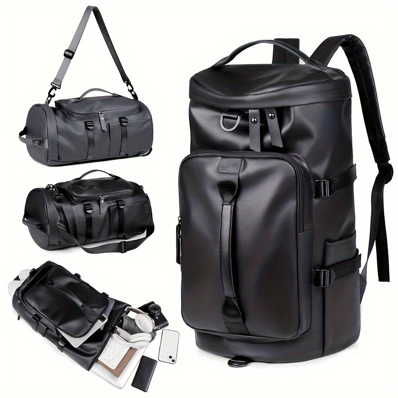 Outdoor Men'S Large Capacity Convenient Backpack And Handbag, Black, Gray Casual Backpack, Multiple Carrying Methods, Suitable for Fitness Travel Multi-Purpose Backpack Ideal Gift